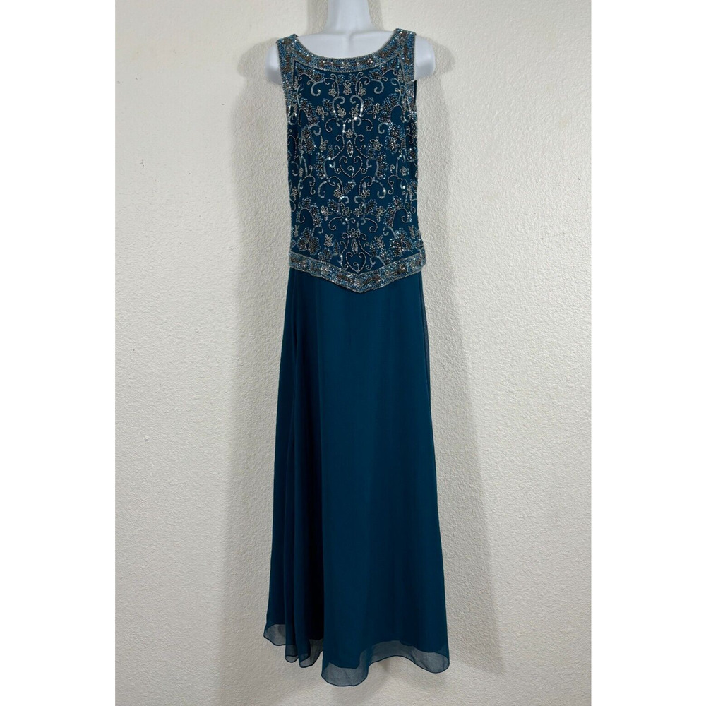 Elegant Blue Embellished Women's Dress